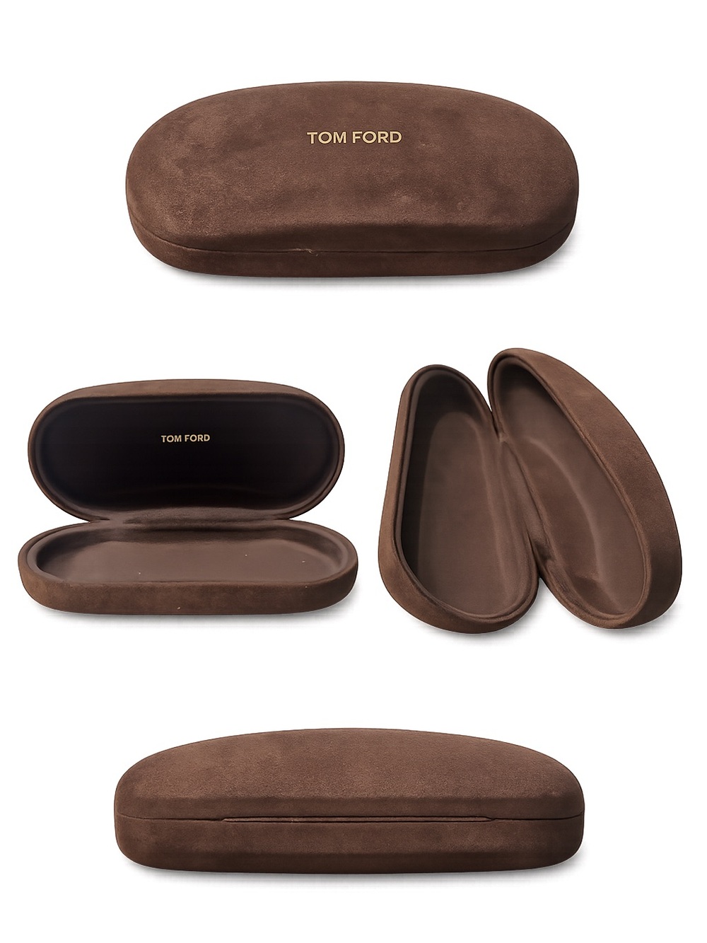 Tom Ford Brown Suede Eyeglass/Sunglasses Case Authentic